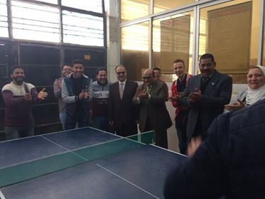 The table tennis competition at the Faculty of Education was attended on the first day by Prof. Abdel Moneim Abdel Moneim Nafie, Dean of the Faculty of Education, Prof. Dr. Faten Abdel Fattah, Vice Dean for Education and Students Affairs, Dr. Abo El