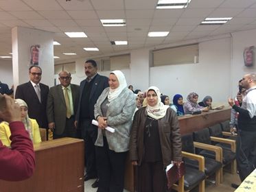 Under the patronage of Prof. Dr. Abdel-Moneim Abdel-Moneim Nafie, Dean of the Faculty of Education, the lecture was discussed with the Dean of the Faculty of Education and Students Prof. Dr. Faten Abdel-Fattah, Abu Al-Majd Al-Shorbagi, Mr. Attia Kame